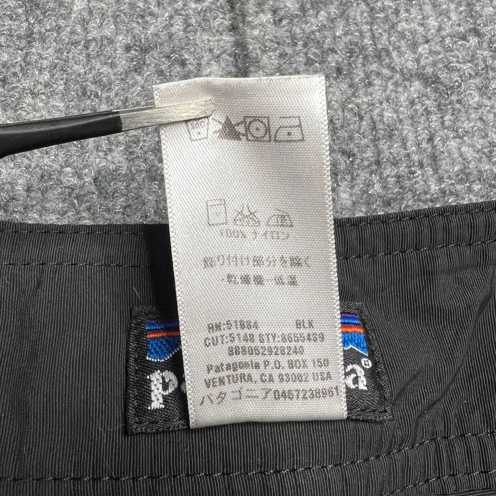Patagonia Wavefarer Board Shorts Men's 34 Black Nylon Surf Swim Trunks 86654SP - Picture 10 of 10